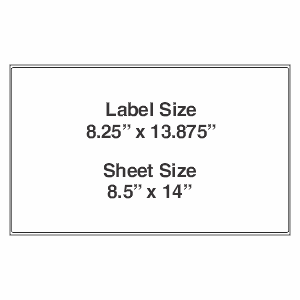 8.5"x14" Sheeted GHS 5609 Laser 4MIL VINYL Drum Label