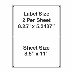 8.5"x11" Sheeted Gloss Top Coat GHS 5609 Laser 3.1MIL VINYL Drum Label 2UP