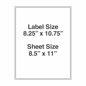 8.5"x11" Sheeted Gloss Top Coat GHS 5609 Laser 3.1MIL VINYL Drum Label