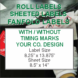 8.5"x14" Custom Sheeted Laser Vinyl Drum, Jug, Pale, Tote Label