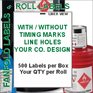 Custom Fan-Fold 4MIL Film Inkjet Bottle, Pale, Package, Drum & Tote Labels