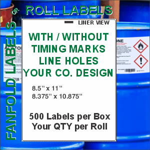 8.5"x11" Custom Sheet Polyester GHS Drum, Jug, Pale, Tote Label