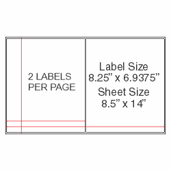 8.5"x14" Sheeted Gloss Top Coat GHS 5609 Laser 3.1MIL VINYL Drum Label 2UP