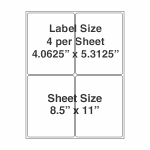 8.5"x11" Sheeted Gloss Top Coat GHS 5609 Laser 3.1MIL VINYL Drum Label 4UP